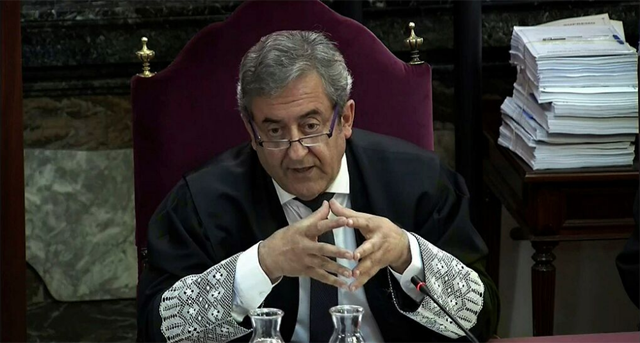 Imagen del fiscal Javier Zaragoza tomada de la señal institucional del Tribunal Supremo (EFE).